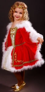 Карнавальный костюм «Королева» (в красном) для девочки