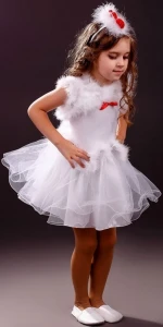 Карнавальный костюм «Курочка» (белая) для девочки