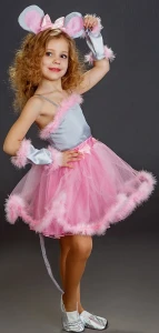 Карнавальный костюм «Мышка» (в розовом) для девочки