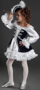 Карнавальный костюм «Пиратка» (в белом) для девочки