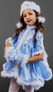 Маскарадный костюм «Снегурочка» (голубая) для девочки