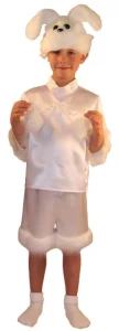 Карнавальный костюм «Зайка» (белый) детский