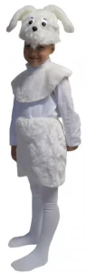 Карнавальный костюм «Зайка» белый (мех) детский