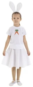 Детский карнавальный костюм «Зайка» (с морковкой) для девочек