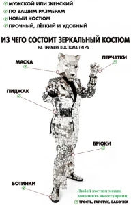 Зеркальный костюм «Тигр» (комбинированный)