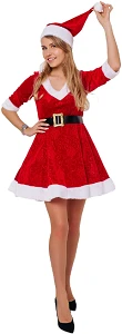 Новогодние костюмы Подружки Санта-Клауса для взрослых