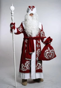 Новогодний костюм Дед Мороз «Боярский» (с вышивкой) для взрослых
