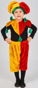 Детский карнавальный костюм «Петрушка» для мальчиков и девочек