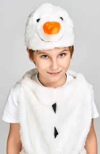 Детский карнавальный новогодний костюм «Снеговик» для мальчиков и девочек