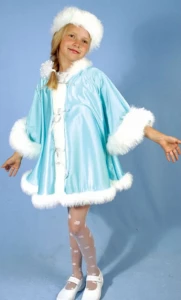 Детский новогодний карнавальный костюм «Снегурочка» (текстиль) для девочек