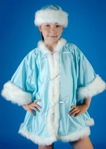 Детский новогодний карнавальный костюм «Снегурочка» (текстиль) для девочек