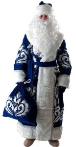 Новогодний костюм «Дед Мороз» (бархат с вышивкой) для взрослых