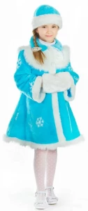 Детский карнавальный новогодний костюм «Снегурочка» для девочек
