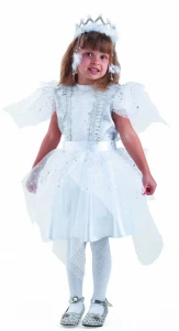 Детский карнавальный новогодний костюм Снежинка «Серебряная» для девочек