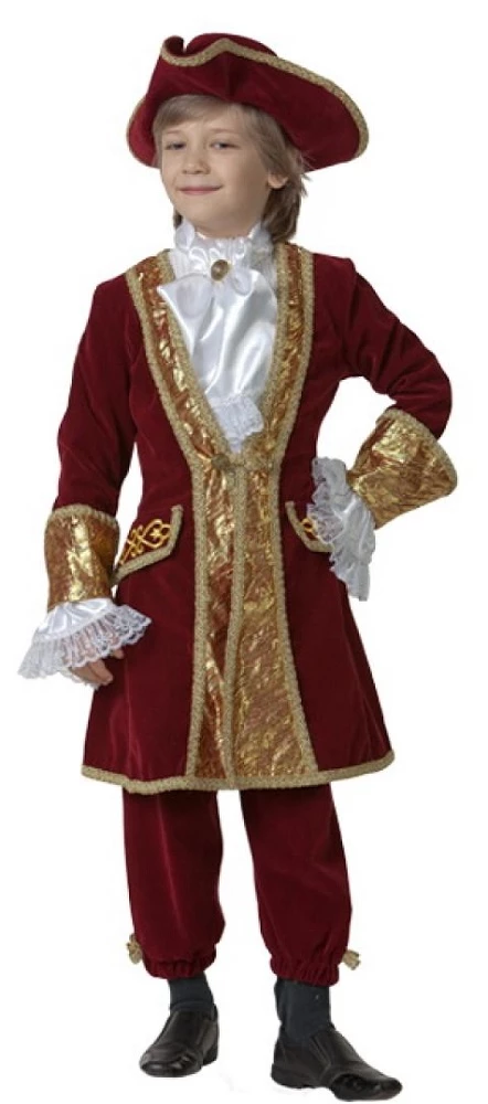 Детский карнавальный костюм Придворный «Вельможа» (бордо) для мальчиков