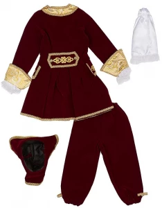Детский карнавальный костюм Придворный «Вельможа» (бордо) для мальчиков