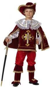 Детский карнавальный костюм «Мушкетер Короля» (бордо) для мальчиков