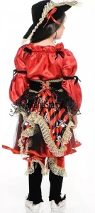 Детский карнавальный костюм «Пиратка» (красная) для девочек