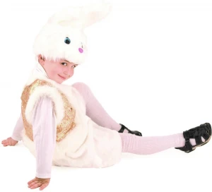 Детский карнавальный костюм «Зайчишка-Братишка» белый для мальчиков и девочек