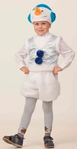 Детский новогодний костюм «Снеговичок» для мальчиков и девочек