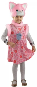 Детский карнавальный костюм Кошка «Матрёна» розовая для девочек