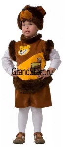 Детский карнавальный костюм «Мишка с мёдом» бурый для мальчиков