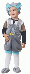 Детский карнавальный костюм «Мышонок» (плюш) для мальчиков и девочек