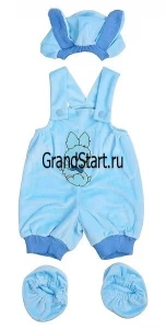 Детский карнавальный костюм «Кролик» (голубой плюш) для мальчиков и девочек