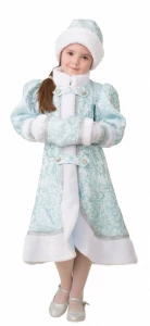Детский карнавальный новогодний костюм Снегурочка «Княжеская» для девочек