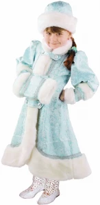 Детский карнавальный новогодний костюм Снегурочка «Княжеская» для девочек