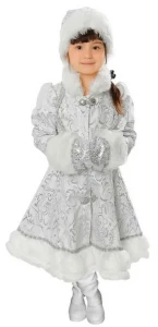 Детский карнавальный новогодний костюм Снегурочка «Хрустальная» для девочек