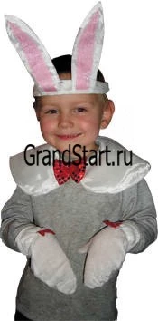 Детский карнавальный костюм «Заяц» белый для девочек и мальчиков
