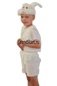 Детский карнавальный костюм «Заяц» белый