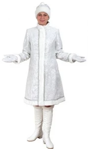 Карнавальный новогодний костюм «Снегурочка» (белая) для взрослых