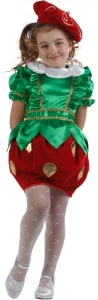 Детский карнавальный костюм Ягода «Клубника» для девочек
