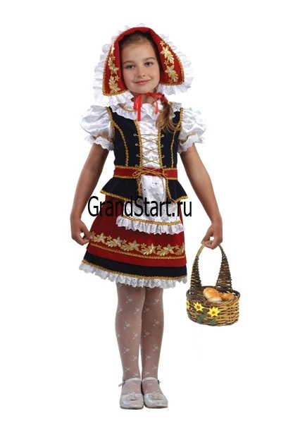 Детский карнавальный костюм «Красная шапочка» для девочек