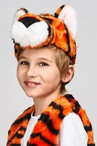 Детская карнавальная Шапочка «Тигрёнок» для девочек и мальчиков