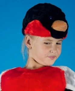Детская карнавальная Шапочка Птица «Снегирь» для девочек и мальчиков