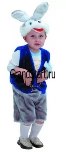 Детский карнавальный костюм Зайчик «Федор» серенький для мальчиков