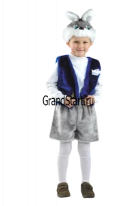 Детский карнавальный костюм Зайчик «Федор» серенький для мальчиков