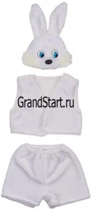 Детский маскарадный костюм «Заяц» белый для девочек и мальчиков