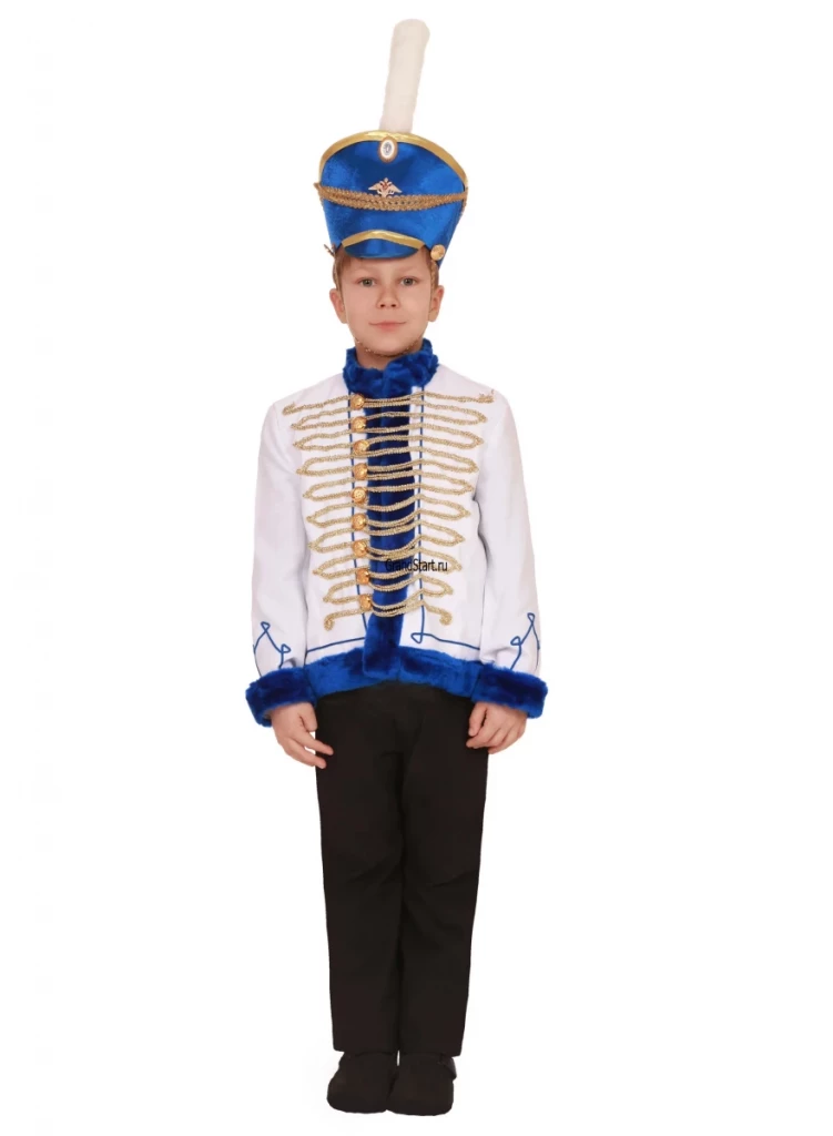 Детский карнавальный костюм «Гусар» (белый) для мальчиков