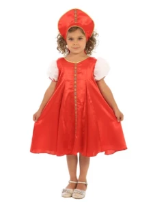 Детский карнавальный костюм «Царевна» (красная) для девочек
