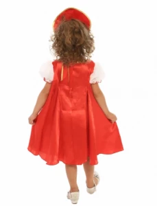 Детский карнавальный костюм «Царевна» (красная) для девочек