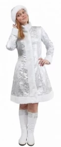 Новогодний костюм «Снегурочка» (шёлк) для взрослых