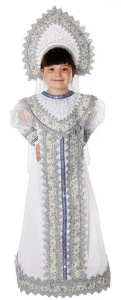 Детский карнавальный новогодний костюм Снегурочка «Сударыня» для девочек