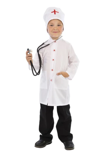 Детские наборы доктора с халатом и шапочкой и профессиональными инструментами