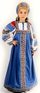 Детский Русский Народный фольклорный костюм «Дуняша» для девочек