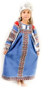 Детский Русский Народный фольклорный костюм «Дуняша» для девочек