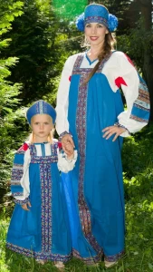 Детский Русский Народный фольклорный костюм «Дуняша» для девочек